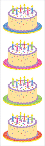 Sparkle Birthday Cake Stickers